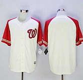 Washington Nationals Customized Men's Cream Red Exclusive New Cool Base Stitched MLB Jersey,baseball caps,new era cap wholesale,wholesale hats